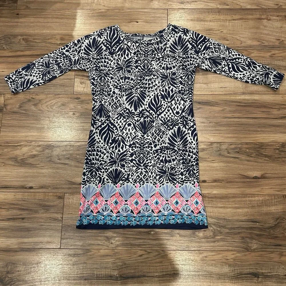 Lilly Pulitzer Vivvy Dress High Tide Navy Color Women's Size XXS Preppy Coastal